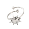 Non-Tarnish 304 Stainless Steel Open Cuff Ring RJEW-M167-09D-P-2