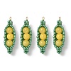 Glass Seed Beaded Pea Pendants PALLOY-MZ00922-02-1