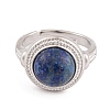 Natural Lapis Lazuli Round Adjustable Rings RJEW-K271-04P-11-3