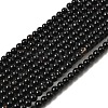 Natural Black Onyx Round Bead Strands G-A130-3mm-K04-1