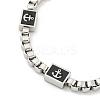 304 Stainless Steel Enamel Box Chain Anchor Link Bracelets for Women BJEW-G717-15P-2