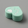 Heart with Word I Love Mom Silicone Beads SIL-WH0001-61C-2