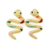 304 Stainless Steel Enamel Stud Earrings EJEW-Z116-02G-2