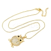 Brass Micro Pave Clear Cubic Zirconia Pendant Necklaces NJEW-D306-01G-C-2