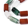 Natural Fuchsite & Red Jasper & Rainbow Moonstone Beads Strands G-T144-15A-01-3