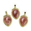 Natural Strawberry Quartz Pendants G-F760-02A-01G-1