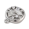 Brass Pave Clear Cubic Zirconia Pendants KK-Z061-19P-2