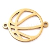 304 Stainless Steel Hollow Sport Ball Connector Charms STAS-M076-11G-1