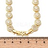 Brass Micro Pave Clear Cubic Zirconia Flat Round Link Chain Necklaces for Women NJEW-B157-18G-5