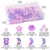 126Pcs 8 Styles Electroplate Transparent Glass Bead GLAA-FS0002-50-4