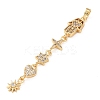 Tassel Brass Micro Pave Clear Cubic Zirconia Big Pendants KK-L271-01G-10-2