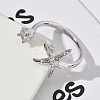 Brass Micro Pave Cubic Zirconia Cuff Rings for Women RJEW-H256-08P-3
