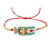 Nepal Ethnic Style Glass Seed Beaded Braided Bead Bracelets FY9516-1-2