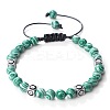 Trendy Ethnic Style Cube Evil Eye & Round Dyd Synthetic Turquoise Beaded Stretch Bracelets PJ2289-7-1