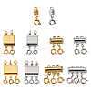 10Pcs 10 Styles Alloy Magnetic Clasps Slide Lock Clasps with Spring Ring Clasps FIND-TA0002-03-3