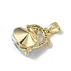 Real 18K Gold Plated Rack Plating Brass Micro Pave Clear Cubic Zirconia Pendants KK-C015-22G-11-3