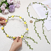 2Pcs 2 Colors Polyester Artificial Rose Garland Headbands Hair Vine AJEW-CP0008-26E-3