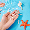 26Pcs 26 Styles Natural Shell Teardrop Charms with Golden Tone Metal Letter Slices SHEL-TAC0004-02-7