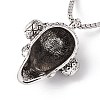 Alloy Skull with Headset Pendant Necklace with 201 Stainless Steel Box Chains LS-NJEW-E016-04AS-3