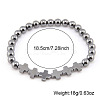 Aluminium & Magnesium Alloy Beads Stretch Bracelets for Men Women OO9310-4