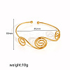 304 Stainless Steel Spiral Geometric Upper Arm Cuff Bangles for Women WGCF51B-01-1