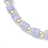 Flat Round Synthetic Blue Lace Agate Beads Braided Bead Bracelets BJEW-JB13247-01-3