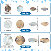 240Pcs 3 Styles Natural Akoya Shell Flat Round Charms BSHE-PH0001-35-2