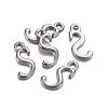 Gunmetal Plated Alloy Letter Pendants PALLOY-J718-01B-S-2