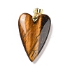 Natural Tiger Eye Pendants G-E570-01G-07-2