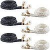 Imitation Leather Braided Chain Belts with Imitation Pearl AJEW-CP0008-67C-1