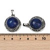 Dyed Natural Lapis Lazuli Half Round Pendants PALLOY-R159-01AS-09-3