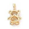 Brass Cubic Zirconia Pendants ZIRC-K089-16G-01-2