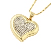 Brass Micro Pave Clear Cubic Zirconia Pendant Necklaces for Women LS-NJEW-M009-04G-D-1