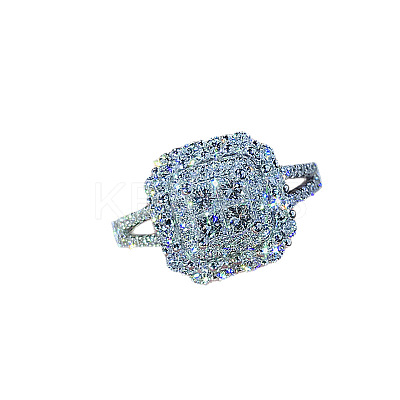 Brass Micro Pave Cubic Zirconia Finger Rings for Women FS-WG4C4EA-07-1