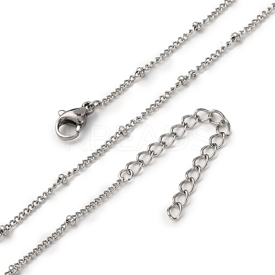 2MM 304 Stainless Steel Satellite Chain Necklaces NJEW-T016-24P-1