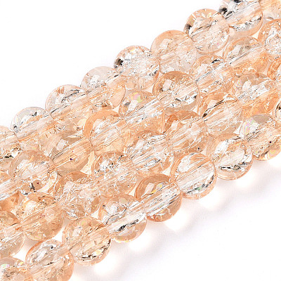Transparent Crackle Glass Bead Strands GLAA-T025-8mm-02I-1