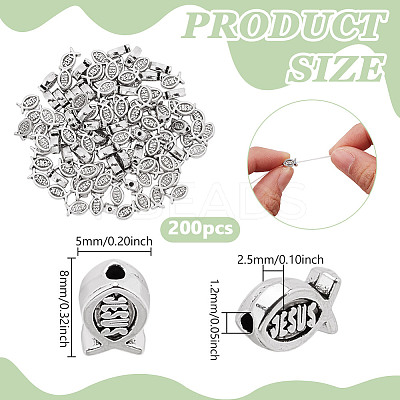 200Pcs Tibetan Style Alloy Beads FIND-NB0006-09-1