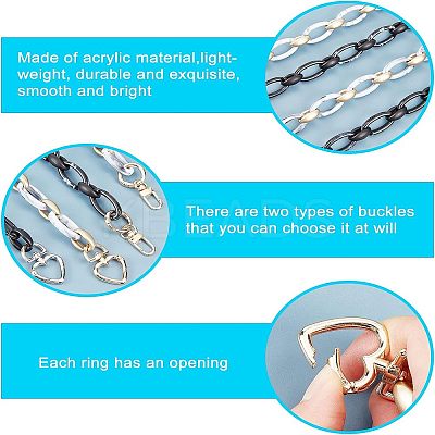 Acrylic and Spray Painted CCB Plastic Chains Bag Handles AJEW-FH0001-25-1