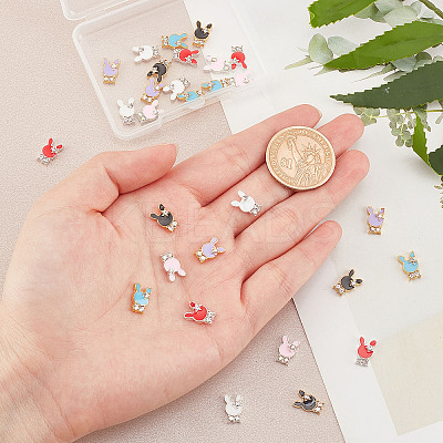 30Pcs 6 Colors Alloy Clear Rhinestone Cabochons FIND-OC0001-67-1