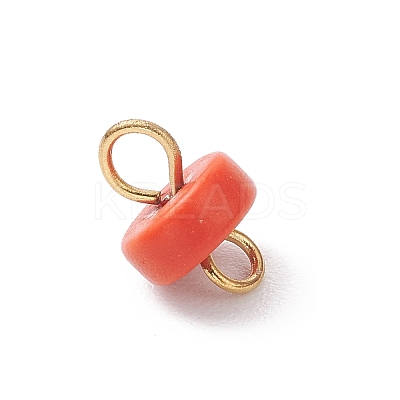 Disc Dyed Synthetic Turquoise Heishi Connector Charms PALLOY-JF04247-02-1