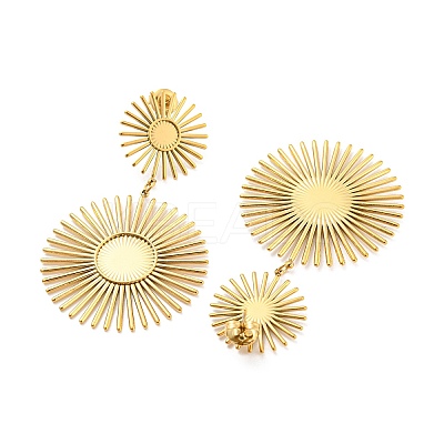 304 Stainless Steel Sun Dangle Stud Earring Finding EJEW-C067-20G-1