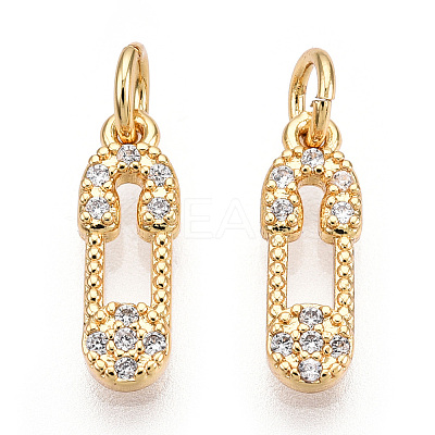 Brass Micro Pave Cubic Zirconia Charms ZIRC-F132-06G-1