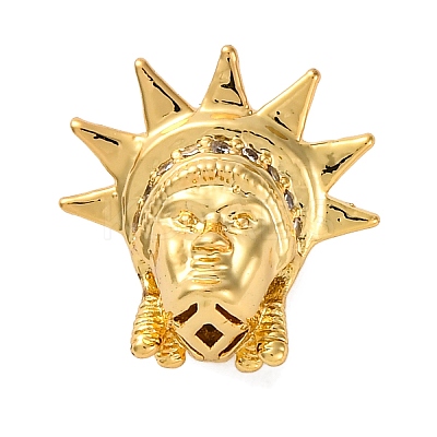 Rack Plating Brass with Cubic Zirconia Beads KK-S406-13G-1