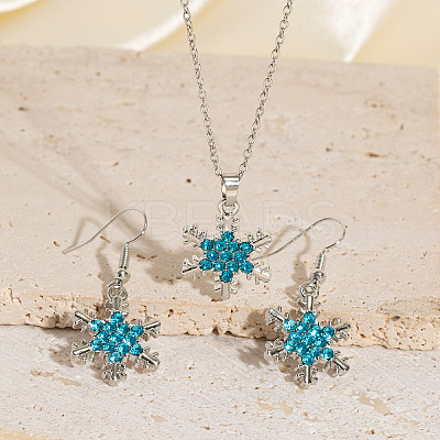 Alloy Rhinestone Dangle Earrings & Pendant Necklaces Sets FS-WG1CFD3-01-1