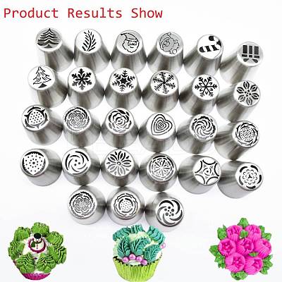 Non-Tarnish Floral Stainless Steel Russian Piping Tips DIY-D036-25P-1