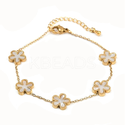 304 Stainless Steel Link Bracelets for Women BJEW-G747-04G-1