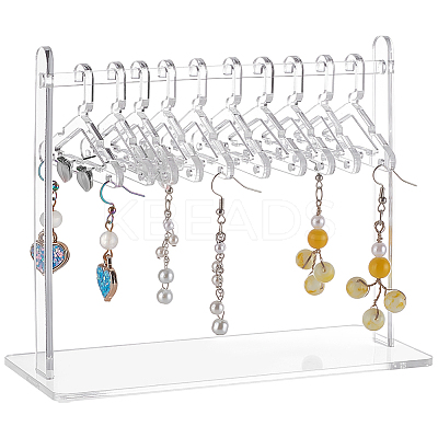 Coat Hanger Removable Acrylic Earring Displays EDIS-WH0041-02B-01-1
