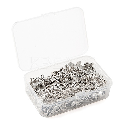 80Pcs 8 Style Tibetan Style Alloy Pendants FIND-LS0001-41AS-1