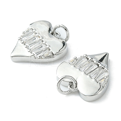 Rack Plating Brass Micro Pave Cubic Zirconia Pendants KK-K332-02P-1