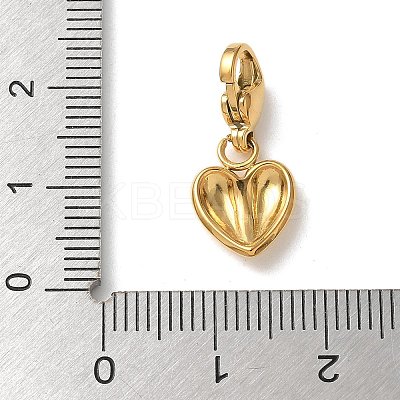 Heart 304 Stainless Steel Pendant Decorations STAS-G352-10G-1